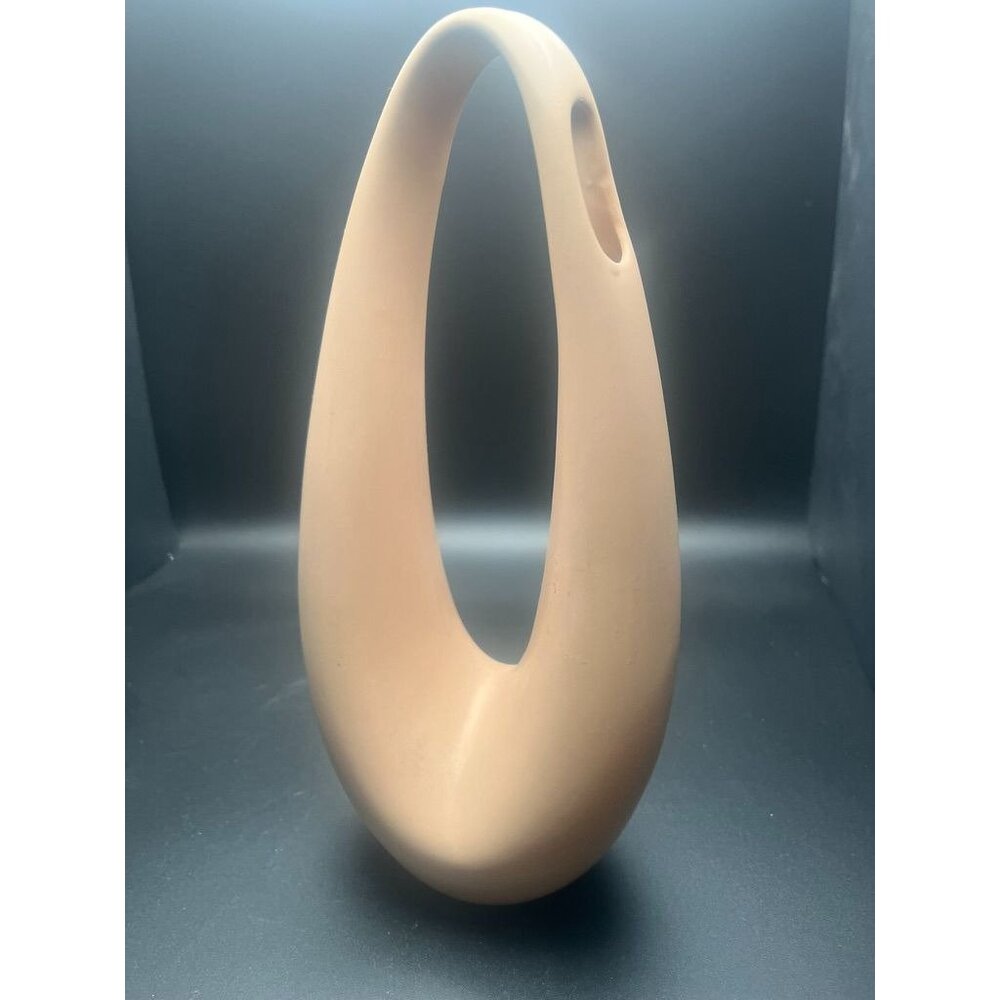 Vintage Toyo Modernist Ikebana Vase Organic Pink Biege  Japan